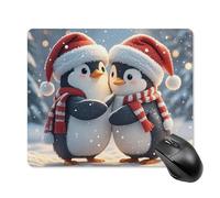 Embracing Penguins, tappetino per mouse quadrato portatile con base in gomma antiscivolo, 18 x 22 cm, ultra sottile, per computer, laptop, ufficio, accessori da scrivania