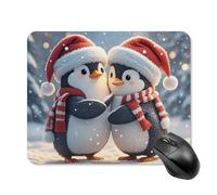 Embracing Penguins, tappetino per mouse quadrato portatile con base in gomma antiscivolo, 20 x 25 cm, ultra sottile, per computer, laptop, ufficio, accessori da scrivania