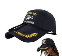 Embroidered Baseball Hat, Wide Brim Dad Cap, Adjustable Breathable Trucker | Fashion Embroidered Hat Outdoor Fly Fishing Sun Protection Hiking Beach Vacation Travel Walking Trekking Gardening for Men
