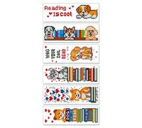 Embroidered Bookmark Kit, 6-Piece DIY Fabric Dog Pattern Page Holder Art Set | 20x6cm Decorative Embroidery Bookmarks With Instructions For Beginner Gift Study Journal