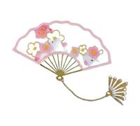 Embroidered Bookmark, Retro Aesthetic Bookmark with Fan Design, Handmade Embroidery Kit Including Tutorial, Fabric Book Marker, for College, School, Home, rafts, Presents, 2.99x1.42 Inches