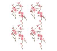 Embroidered Flower Patches - 4 Pcs Iron-On | DIY Decorative