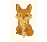 Embroidered Fox: Daily planner featuring a wise forest fox, ideal for clever planning and mindful productivity.