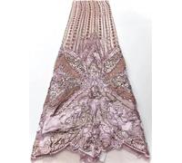Embroidered Lace Fabric Style French Mesh Sequined Rhinestone For Dresses Sewing Material(Color2)