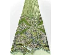 Embroidered Lace Fabric Style French Mesh Sequined Rhinestone For Dresses Sewing Material(Color6)