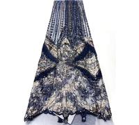 Embroidered Lace Fabric Style French Mesh Sequined Rhinestone For Dresses Sewing Material(Color7)