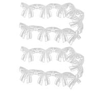 Embroidered Lace Trim Bow Double Layer Beaded Mesh Lace Bow Soft Comfortable Elegant Decorative Accessories for Clothing Home Decor Handcrafts Polyester 2 Rolls 9cm Width