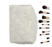 Embroidered Makeup Bag, Portable Toiletry Organizer, Waterproof Material, Multiple Compartments, Travel Cosmetic Pouch for Travel and Everyday Use, 6.89x4.13x4.13 Inches