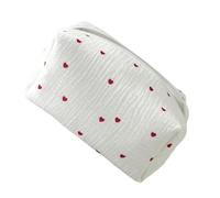 Embroidered Makeup Bag, Portable Toiletry Organizer, Waterproof Material, Multiple Compartments, Travel Cosmetic Pouch for Travel and Everyday Use, 6.89x4.13x4.13 Inches