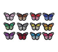 Embroidered Patches Butterfly Design 12PCS Set High Quality Fabric Applique DIY Sew On Iron On Decoration For Clothes Bags Hats Home Decor