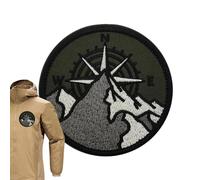 Embroidered Patches - Mountain Compass Pattern Decorativ, Travel Backpack Patch | Embroidered Patches For Clothes, An Excellent Choice For Birthday And Holiday Present Giving. They Can Be Sewn Onto