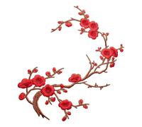 Embroidered Plum Blossom Applique Flower Iron On Patches Decorative
