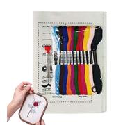 Embroidery Book For Beginners, 6.3x9.45x0.39 Inches Handmade Crafting Supplies,Handmade Embroidery Set - For Quilters Learners Art Teachers School Projects Backyard Relaxation Mindfulness Practice