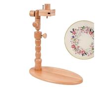 Embroidery Hoop Holder - Beechwood 32-41cm | Adjustable Tabletop Stand | Needlework Rack For Cross Supplies Stable Wooden Base For Beginners Enthusiasts Home Craft Sewing