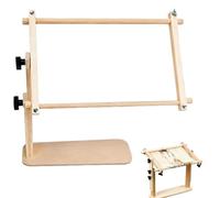 Embroidery Hoop Stand - Wooden Adjustable Needlework Holder, Craft Sewing Frame, Stitching Support | Floor And Tabletop Display Stand, Embroidery Tool Organizer For Women, Home, Party, Workshop And Cr