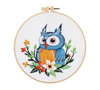 Embroidery Kit For Beginners - Owl Hand Sewing Kit With Thread And Hoop | Owl Embroidery Kit | Classic Embroidery Needle And Thread Kit With Instruction | Home Decoration Embroidery starterr Kits