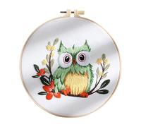 Embroidery Kit For Beginners - Owl Hand Sewing Kit With Thread And Hoop | Owl Embroidery Kit | Classic Embroidery Needle And Thread Kit With Instruction | Home Decoration Embroidery starterr Kits