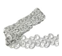 Embroidery Lace Width 8 Cm Water-soluble Clothing Skirt Decorative Collar Ornaments Sew On Clothes(Silver)