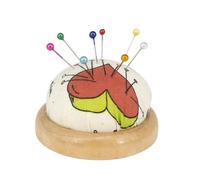 Embroidery Pin Cushion - Solid Wood Base Construction, Soft Pp Cotton | Needle Storage, Sewing Pin Holder, Japanese Style Round Needle Pincushions | For Diy Embroidery Sewing Craft Quilting