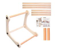Embroidery Stand, Quilting Frame, Stitching Holder, Adjustable Height, Wooden and ABS Build, Crafting Needlework Display Tool, 11.8x11.8x15.7 Inches, Natural Brown, 1 Piece