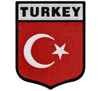 EmbTao Bandiera dello scudo nazionale della Turchia con Fissaggio Chiusura a uncino e asola Ricamata Toppa