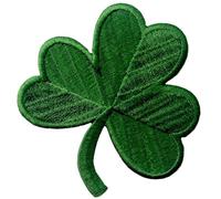 EmbTao Clover irlandese Verde scuro Lucky Shamrock Emblema Nazionale Termoadesiva Cucibile Ricamata Toppa