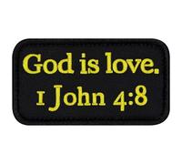 EmbTao Dio è amore 1 Giovanni 4:8 con Fissaggio Chiusura a uncino e asola Ricamata Toppa