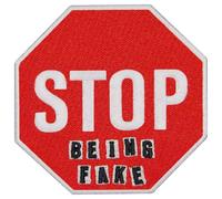 EmbTao Smettila di essere falso Segnali stradali Termoadesiva Cucibile Ricamata Toppa