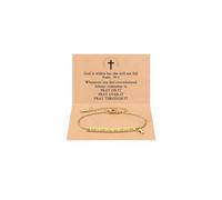 Embtrem Braccialetti cristiani da donna God is within Her She Will Not Fall Bibler Verse Croce Semi di senape Farfalla Margherite Charm Gesù Gioielli religiosi Best Friend Bestie Regali, Large