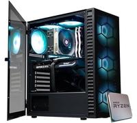 EMCA4 Computer Gaming PC Assemblato Fisso Ryzen 7 5700X - RX 9060XT 16GB - SSD M.2 1TB nvme - Ram 32GB DDR4 3200Mhz - 6 ventole RGB - WIFI - Bluetooth - Windows 11
