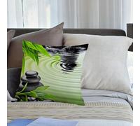 EMCLKS Federe Cuscini Divano,Copricuscini Divano Moderna Fodere Cuscini Decorativi Set di per Soggiorno Sedia Divano,pietre di basalto zen e bambù,40x40cm