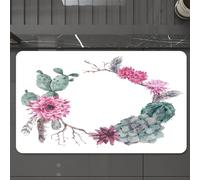 EMCLKS Tappeto Bagno 60x90 cm,Acquerello - stile ghirlanda succosa, cactus e ghirlande in design acquerell,Tappetino Assorbente e Antiscivolo in Microfibra per Bagno,Cucina,Camera da Letto,Corridoio