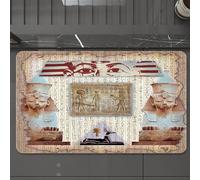 EMCLKS Tappeto Bagno 60x90 cm,Arazzo degli antichi dei egizi, faraone e geroglifici, la figura sacra, arte,Tappetino Assorbente e Antiscivolo in Microfibra per Bagno,Cucina,Camera da Letto,Corridoio