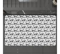 EMCLKS Tappeto Bagno 60x90 cm,Arte popolare nordica e svedese con sagome di cavalli Dalecarl,Tappetino Assorbente e Antiscivolo in Microfibra per Bagno,Cucina,Camera da Letto,Corridoio