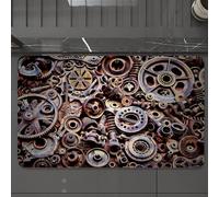 EMCLKS Tappeto Bagno 60x90 cm,Assemblaggio rustico di ingranaggi e parti meccaniche, Industria - nenti mec,Tappetino Assorbente e Antiscivolo in Microfibra per Bagno,Cucina,Camera da Letto,Corridoio