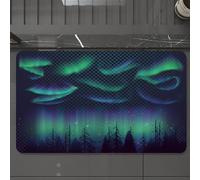 EMCLKS Tappeto Bagno 60x90 cm,Aurora boreale nel cielo notturno Effetto luci polari realistiche e colorate,Tappetino Assorbente e Antiscivolo in Microfibra per Bagno,Cucina,Camera da Letto,Corridoio