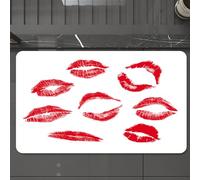 EMCLKS Tappeto Bagno 60x90 cm,Bacio, vari segni di bacio diversi in rossetto rosso da donna seducente, tra,Tappetino Assorbente e Antiscivolo in Microfibra per Bagno,Cucina,Camera da Letto,Corridoio