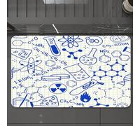 EMCLKS Tappeto Bagno 60x90 cm,Bambini Scienza Chimica Geometria Matematica Nerd Geek e Genio Design a Tema,Tappetino Assorbente e Antiscivolo in Microfibra per Bagno,Cucina,Camera da Letto,Corridoio