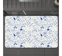 EMCLKS Tappeto Bagno 60x90 cm,Bambini Scienza Chimica Geometria Matematica Nerd Geek e Genio Design a Tema,Tappetino Assorbente e Antiscivolo in Microfibra per Bagno,Cucina,Camera da Letto,Corridoio