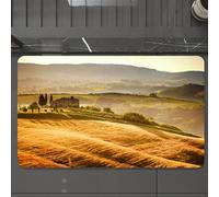 EMCLKS Tappeto Bagno 60x90 cm,Campi soleggiati e centro rurale, paesaggio dorato e tranquillità rurale, vi,Tappetino Assorbente e Antiscivolo in Microfibra per Bagno,Cucina,Camera da Letto,Corridoio