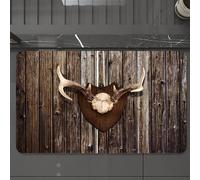 EMCLKS Tappeto Bagno 60x90 cm,Casa rustica, cottage, cabina, parete con corna, rifugio di caccia, campagna,Tappetino Assorbente e Antiscivolo in Microfibra per Bagno,Cucina,Camera da Letto,Corridoio