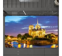 EMCLKS Tappeto Bagno 60x90 cm,Cattedrale di Notre Dame al tramonto a Parigi, Francia, Riverside Scen,Tappetino Assorbente e Antiscivolo in Microfibra per Bagno,Cucina,Camera da Letto,Corridoio