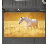 EMCLKS Tappeto Bagno 60x90 cm,Cavallo, un bellissimo cavallo bianco, immerso in una luce calda, appoggiato,Tappetino Assorbente e Antiscivolo in Microfibra per Bagno,Cucina,Camera da Letto,Corridoio