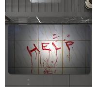 EMCLKS Tappeto Bagno 60x90 cm,Ci sono segnali di soccorso insanguinati aiuto sui muri bianchi,Tappetino Assorbente e Antiscivolo in Microfibra per Bagno,Cucina,Camera da Letto,Corridoio