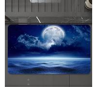 EMCLKS Tappeto Bagno 60x90 cm,Cielo notturno invernale con luna piena tempo do con,Tappetino Assorbente e Antiscivolo in Microfibra per Bagno,Cucina,Camera da Letto,Corridoio