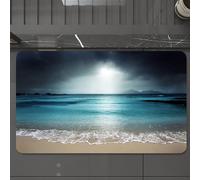 EMCLKS Tappeto Bagno 60x90 cm,Cielo tempestoso sotto la vista del mare, spiagge e oceani, un raggio di luc,Tappetino Assorbente e Antiscivolo in Microfibra per Bagno,Cucina,Camera da Letto,Corridoio
