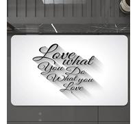 EMCLKS Tappeto Bagno 60x90 cm,Citazione, manoscritto, ama ciò che fai, ciò che ami e ombra E,Tappetino Assorbente e Antiscivolo in Microfibra per Bagno,Cucina,Camera da Letto,Corridoio