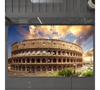 EMCLKS Tappeto Bagno 60x90 cm,Colosseo di Roma, l'anfiteatro romano si erge maestoso sotto il cielo nuvolo,Tappetino Assorbente e Antiscivolo in Microfibra per Bagno,Cucina,Camera da Letto,Corridoio