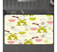 EMCLKS Tappeto Bagno 60x90 cm,con rana dei cartoni animati in colori chiari.,Tappetino Assorbente e Antiscivolo in Microfibra per Bagno,Cucina,Camera da Letto,Corridoio