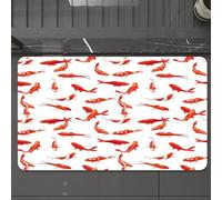 EMCLKS Tappeto Bagno 60x90 cm,Decorazione con animali dell'oceano, pesci koi esotici orientali decorativi,Tappetino Assorbente e Antiscivolo in Microfibra per Bagno,Cucina,Camera da Letto,Corridoio